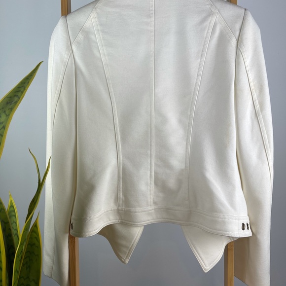 Vintage Queenspark White Bikers Jacket - Size S - Picture 8 of 12